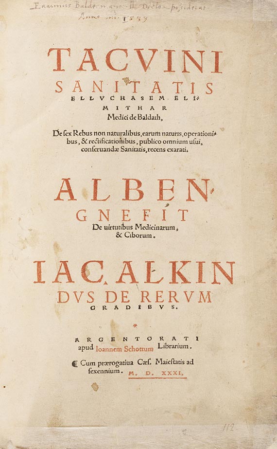   - Tacuini Sanitatis