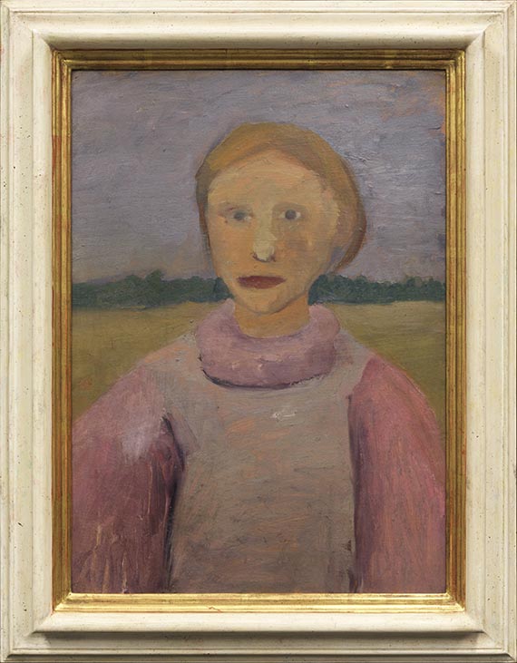 Paula Modersohn-Becker - Brustbild eines Mädchens in der Dämmerung - Frame image