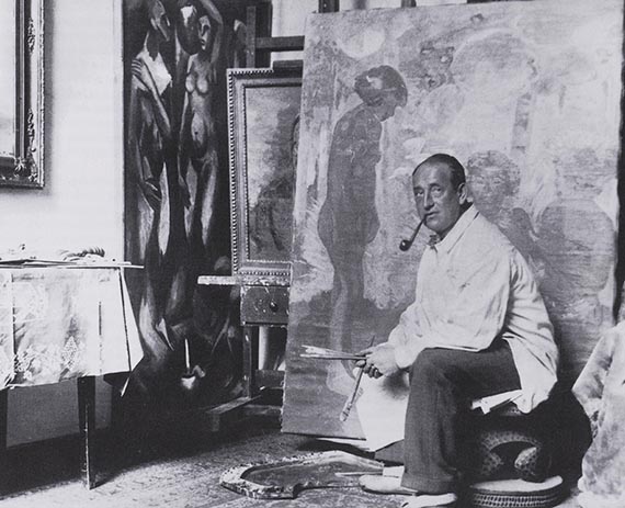 Illustration  for: Max Pechstein in his studio, 1930.  © Pechstein 2025 Hamburg / Berlin / VG Bild-Kunst, Bonn 2025.