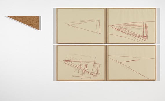 Illustration for: Blinky Palermo, Happier than the morning sun (to Stevie Wonder), 1975, edition, 4 lithographs with one edition object, Tate Modern, London. © VG Bild-Kunst, Bonn 2025