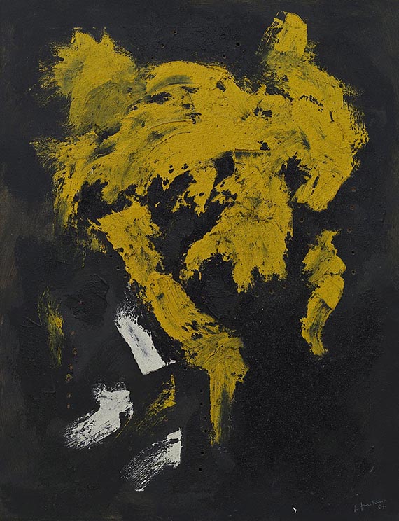 Illustration for: Lucio Fontana, Concetto spaziale (Spacial Concept), 1957, oil on canvas, Guggenheim Museum, New York. © Lucio Fontana by SIAE / VG Bild-Kunst, Bonn 2025