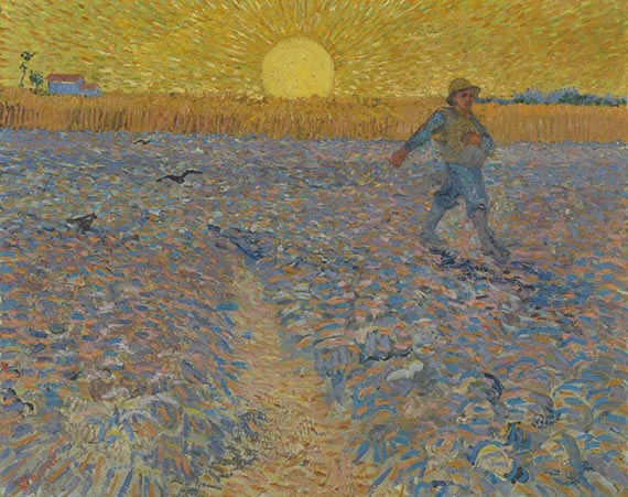 Illustration  for: Vincent van Gogh, De zaaier (The sower), 1888, oil on canvas, Kröller-Müller Museum, Otterlo.