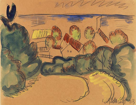 Schmidt-Rottluff - Häuser an der kurischen Nehrung