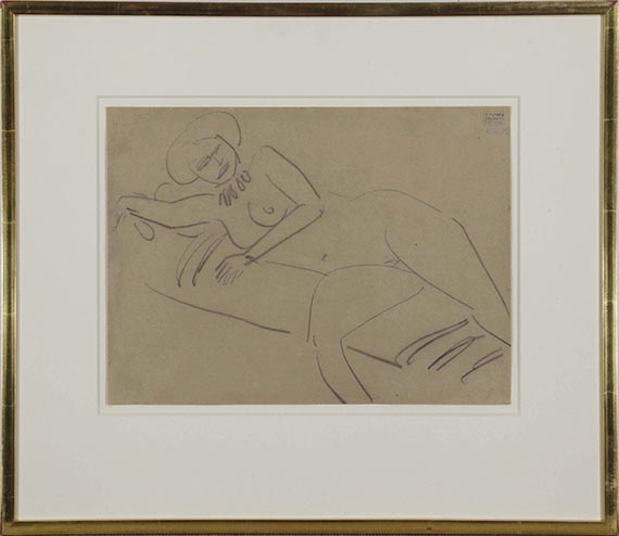 Ernst Ludwig Kirchner - Frauenakt (verso: Partie bei Dresden) - Frame image