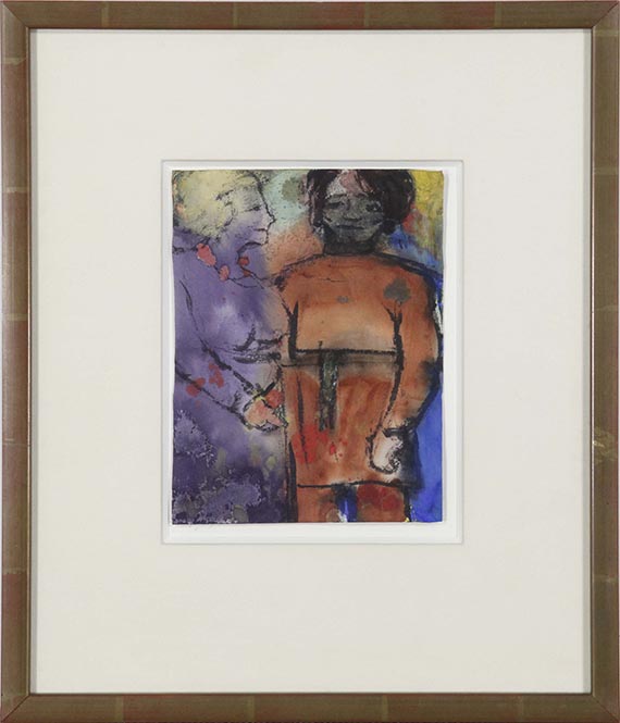 Emil Nolde - Paar (Blonde Frau und schwarzhaariger, in Kasak gekleideter Mann) - Frame image