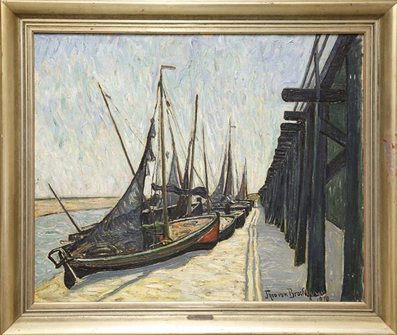 Theo von Brockhusen - Fischerboote bei Ebbe - Frame image