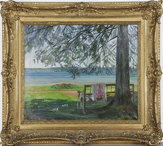 Wilhelm Trübner - Aussichtsplatz am Starnberger See - Frame image