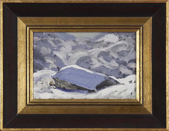 Alfons Walde - Bauernhaus im Schnee - Frame image