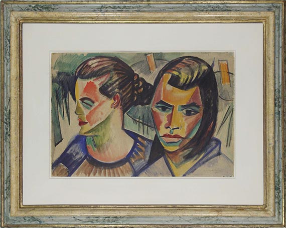 Hermann Max Pechstein - Zwei Köpfe - Frame image