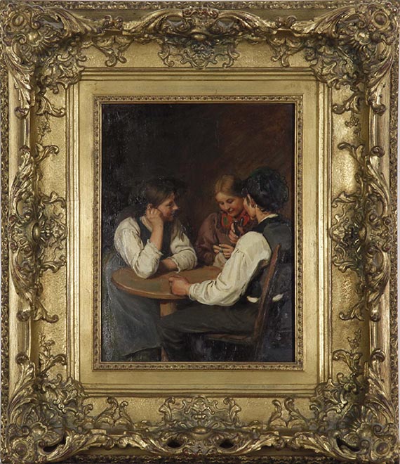 Franz von Defregger - Bäuerliche Genreszene - Frame image