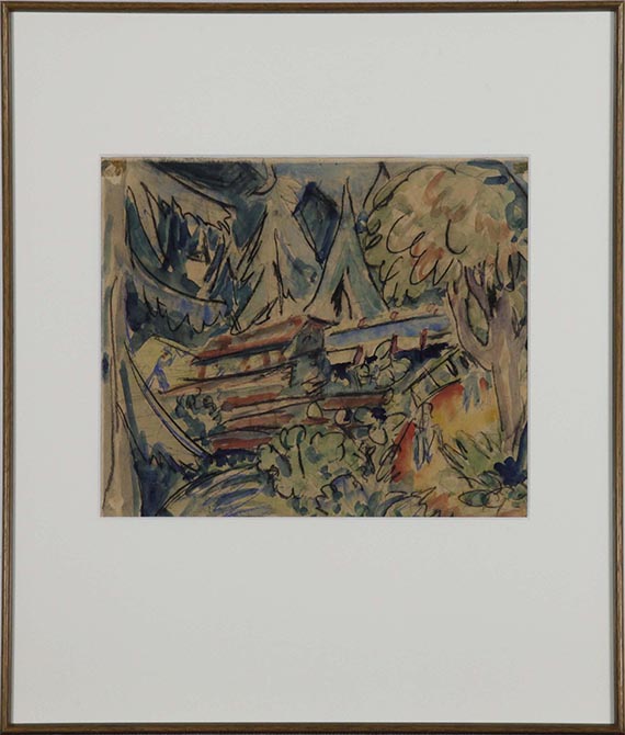 Ernst Ludwig Kirchner - Haus auf der Stafel (Davos) / Hütte im Wald - Frame image