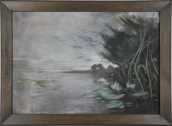 Karl Hagemeister - Märkische Seenlandschaft mit Seerosen - Frame image