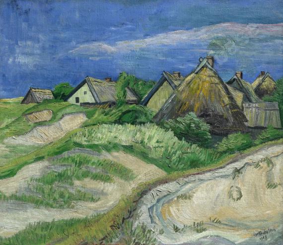 Landschaft - Häuser in Dünen (Landscape - Houses in the...