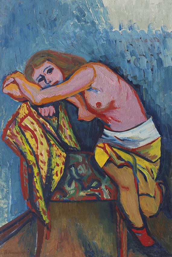 Bruno Krauskopf - Akt auf Stuhl