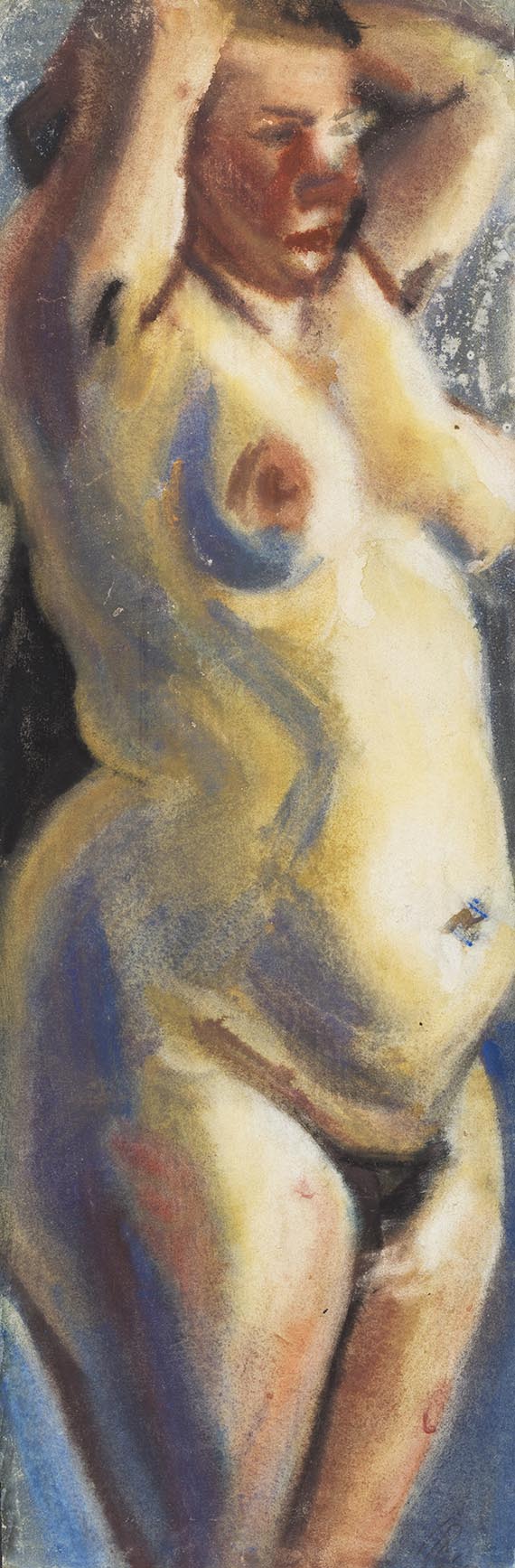 Curt Querner - Stehender weiblicher Akt von vorne, etwas nach rechts