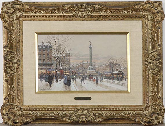 Eugène Galien-Laloue - Place de la Bastille en hiver - Frame image