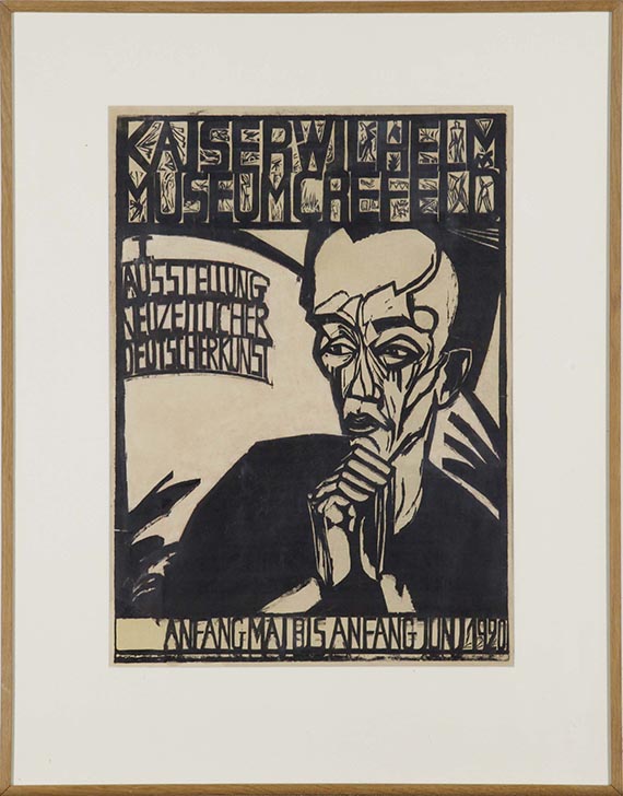 Erich Heckel - Plakat der "I. Ausstellung Neuzeitlicher Deutscher Kunst", Krefeld 1920 - Frame image