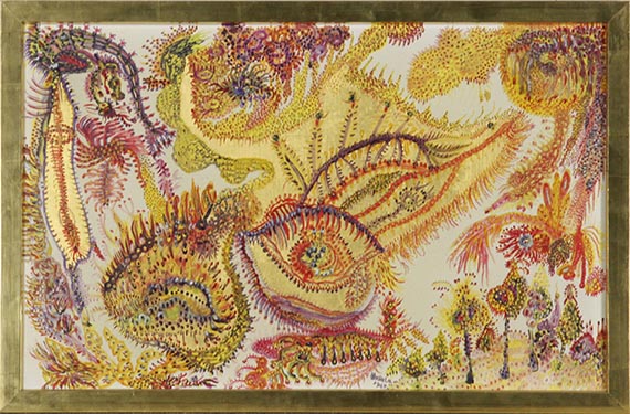 Ursula Schultze-Bluhm - Paradiesvögel telefonieren zur Liebesinsel - Frame image