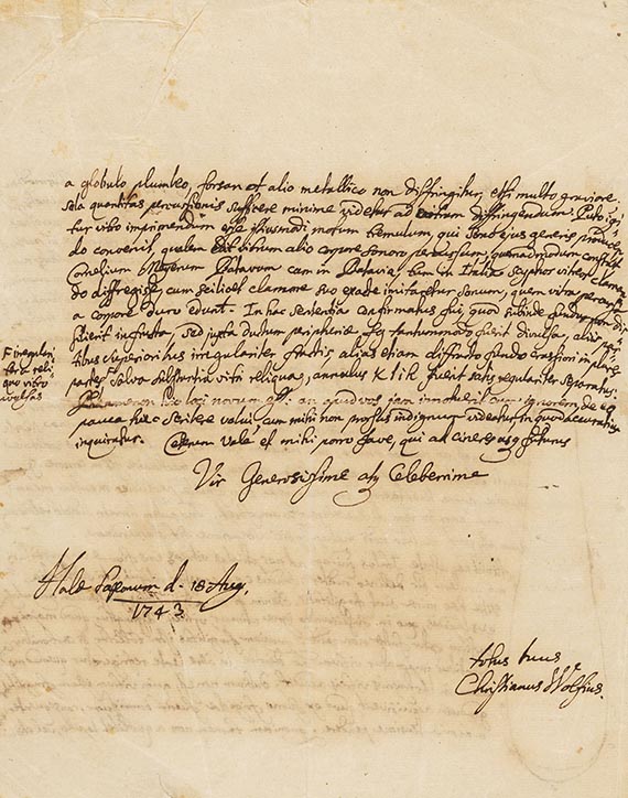 Christian Wolff - Eigh. Brief m. U. - 