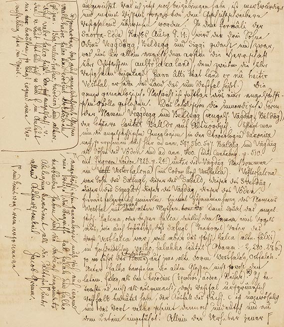 Jacob Grimm - Eigh. Manuskript "Über den Namen Westphalen" - 