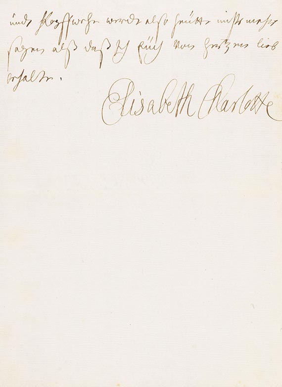 Elisabeth-Charlotte von der Pfalz - Eigh. Brief m. U. an Louise Raugräfin zu Pfalz - 