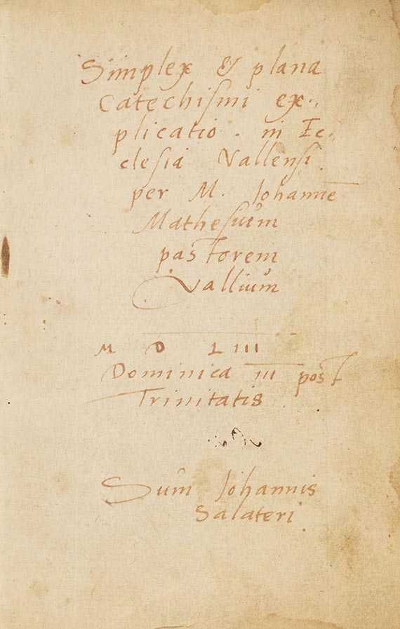  Manuskripte - Simplex & plana Catechismi explicatio in Ecclesia Vallensi. Lateinisch-deutsche Handschrift - 