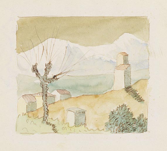 Hermann Hesse - 4 Orig.-Aquarelle - 