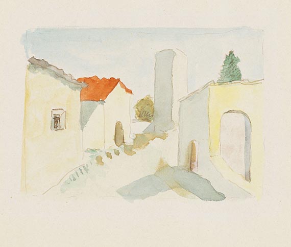 Hermann Hesse - 4 Orig.-Aquarelle - 