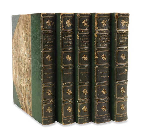 Jane C. Webb Loudon - The ladies' flower-garden. 4 Werke in 5 Bänden. - 