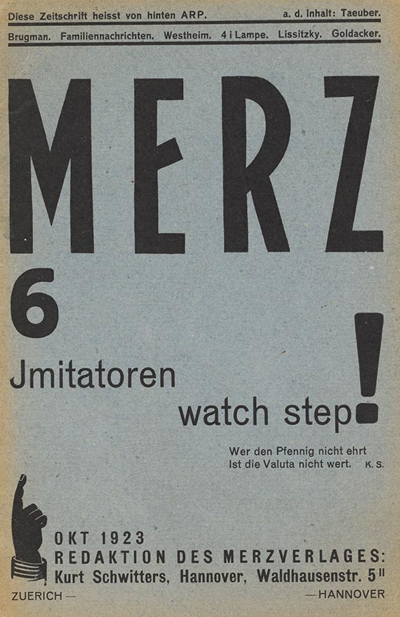 Kurt Schwitters - MERZ 6. Jmitatoren watch step!