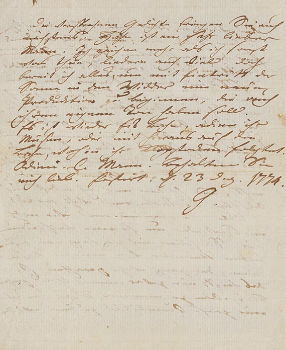 Johann Wolfgang von Goethe - Eigh. Brief an Boie, 1774