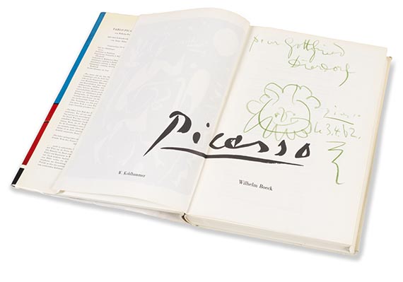 Wilhelm Boeck - Picasso. Mit Widm. + Zeichnung Picassos. Dabei: Katalog Galerie Leiris.