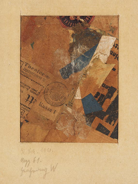 Kurt Schwitters - Mzz 61/Ohne Titel (Zeichnung W). (Merzzeichnung)