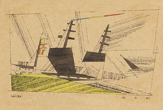 Feininger - Ship on Yellow Sea