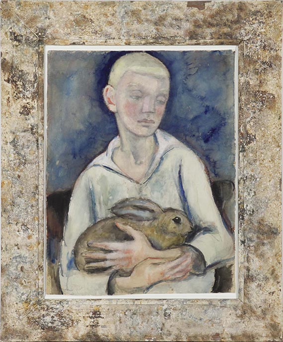 Anita Rée - Knabe mit Kaninchen - Frame image