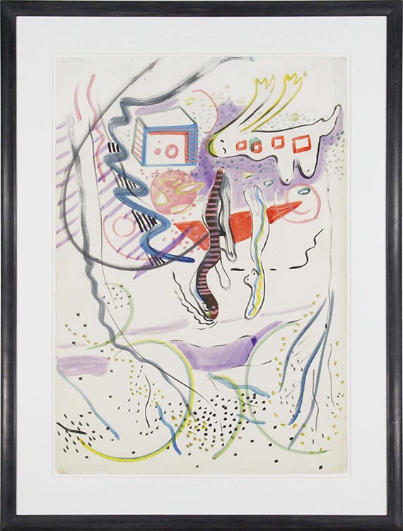 Sigmar Polke - Ohne Titel (Figuren in Landschaft) - Frame image