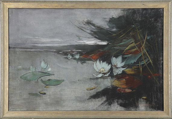 Karl Hagemeister - Seerosen am Ufer des Schwielowsees - Frame image