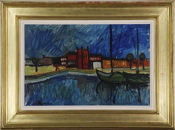 Erich Heckel - Schiffe im Kanal - Frame image