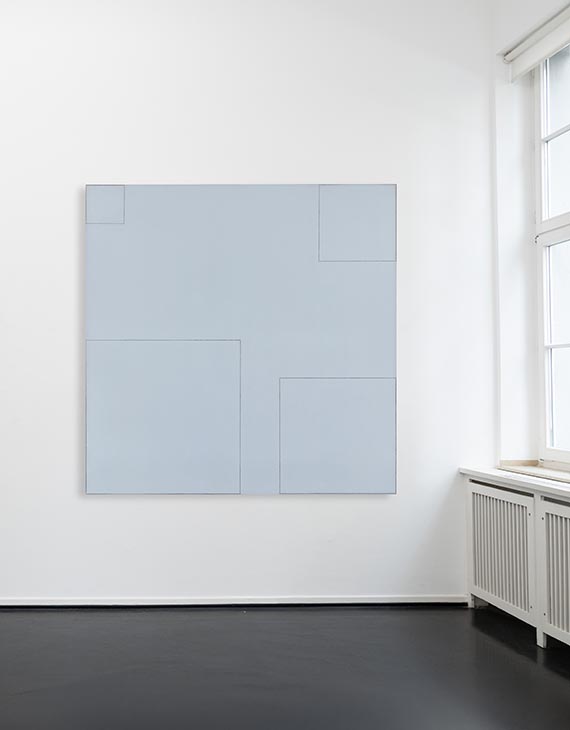 Robert Mangold - Four squares within a square (Light Blue) - 
