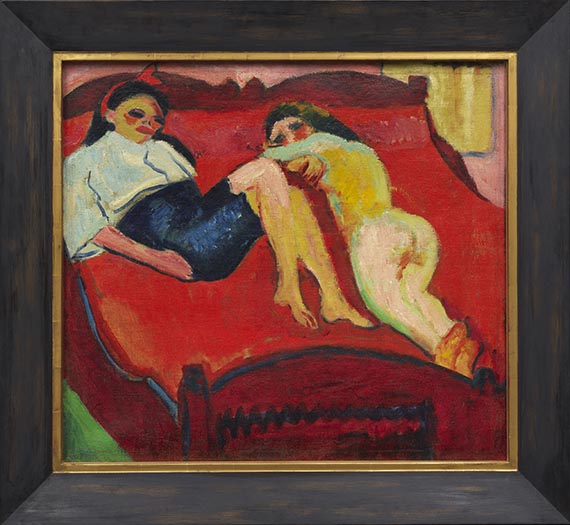 Hermann Max Pechstein - Zwei liegende Mädchen - Frame image