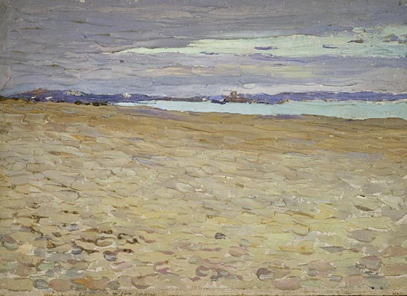 Illustration for: Wassily Kandinsky, Tunis Küstenlandschaft I (Tunis Coastal Landscape I), 1905, oil on cardboard, Centre Pompidou, Paris.