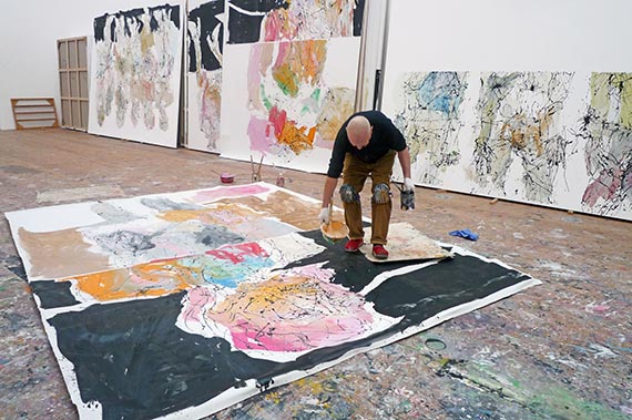 Illustration for: Georg Baselitz, Studio on Lake Ammersee, 2011 (the present work is displayed on the wall in the background). © Elke Baselitz 2026
