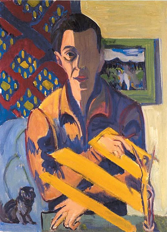 Illustration for: E. L. Kirchner, Selbstbildnis (Self-Portrait), 1934/37, oil on canvas, Bündner Kunstmuseum, Chur.