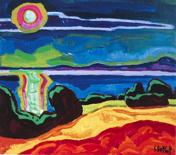 Illustration  for: The Companion Piece: Karl Schmidt-Rottluff, Ferner Mond, 1956, oil on canvas, Br&uuml;cke-Museum, Berlin. &copy; VG Bild-Kunst, Bonn 2026