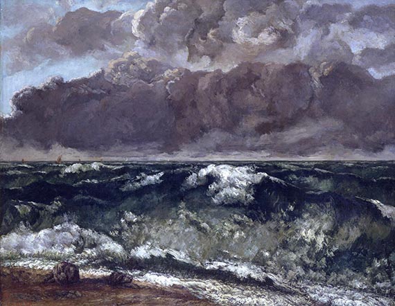 Illustration  for: Gustave Courbet, La Vague (The Wave), 1870, oil on canvas, Nationalgalerie, Staatliche Museen zu Berlin.