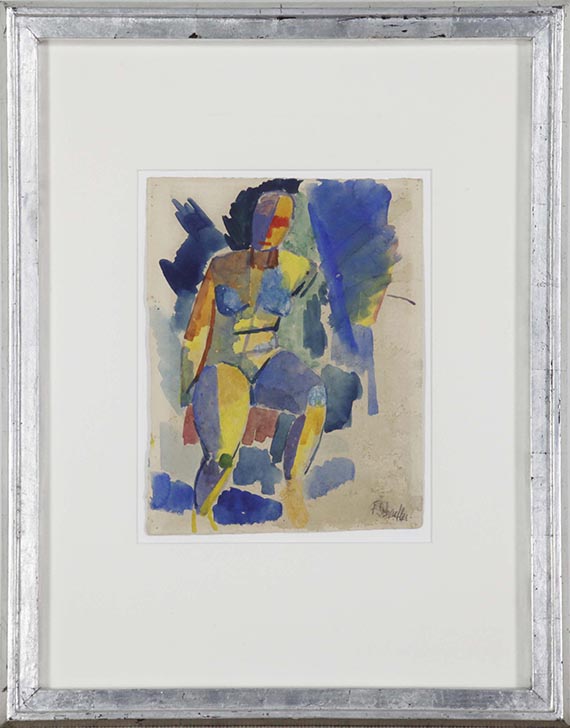 Fritz Schaefler - Sitzender weiblicher Akt - Frame image