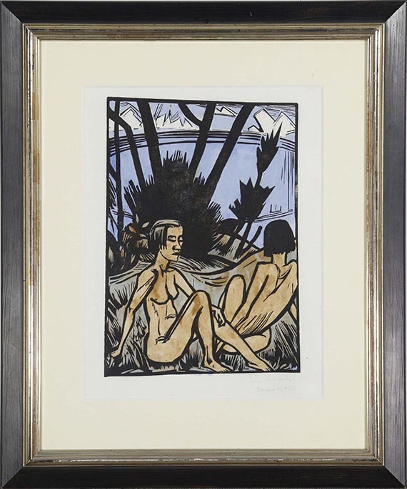 Erich Heckel - Zwei Sitzende am Strand - Frame image