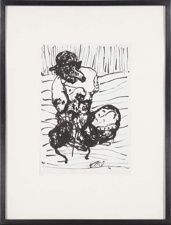Georg Baselitz - Ohne Titel (Schweinekopf) - Frame image