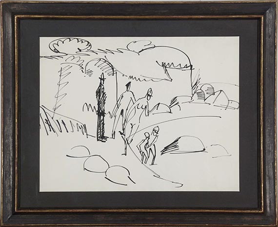 Ernst Ludwig Kirchner - Fehmarn-Küste mit Badenden - Frame image