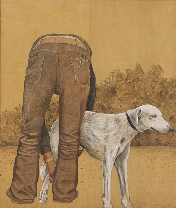 Peter Nagel - Weißer Hund